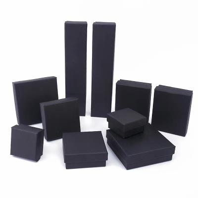 China Guarda-joias de empacotamento da joia de papel preta para brincos e colares à venda