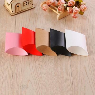 China Custom Make Brown Kraft Pillow Boxes Colorful Ivory Paper Candy Box small gift bag for sale