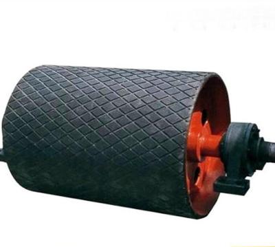 China 6205 6306 Bearing Rubber Coated Conveyor Drive Pulley For Harbor for sale