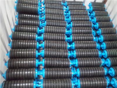 China 143mm Diameter Conveyor Troughing Rollers With Rubber Lagging for sale