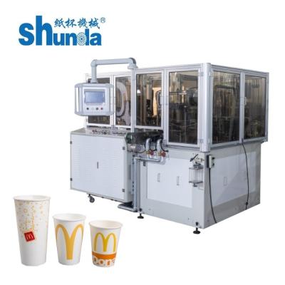 China Papiertee-Schale, die Maschine, Papier-Teeschale Shunda-hoher Qualität herstellt Maschine nur USD9800 herstellt. zu verkaufen