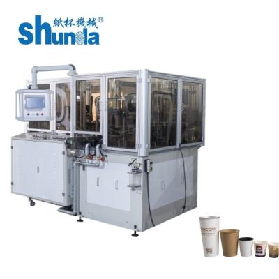 Κίνα Μπλε αυτόματο φλυτζάνι καφέ εγγράφου που κατασκευάζει τη μηχανή το ενιαίο ντυμένο έγγραφο PE προς πώληση