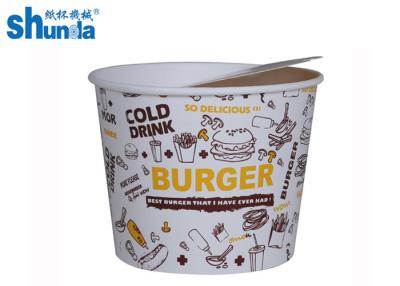 China 85oz 170oz Flexo Printing Paper Bucket For Fried Chicken Salad for sale
