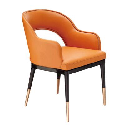 China YLX-8022 Steel Tube with Orange Leather Cover Leisure Sofa Dining Chair for sale