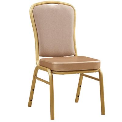 China YLX-6076 Golden Aluminium/Steel Oil Painting Round Tube Banquet Dining Chair for sale