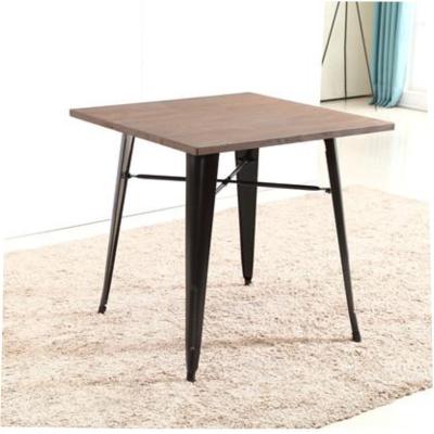 China YLX-1022 Wood Square Table with Steel Leg for Restaurant for sale