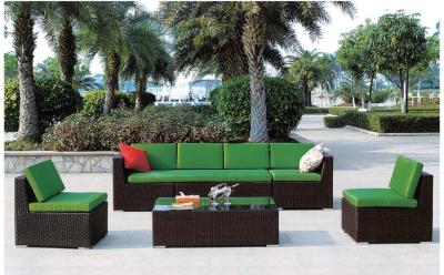 China YLX-RN-016 Simple Noval Long Rattan Sofa with Rectangle Rattan Table for sale