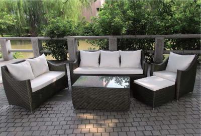 China YLX-RN-027 Dark Coffee PE Rattan Sofa and Table for outdoor used for sale
