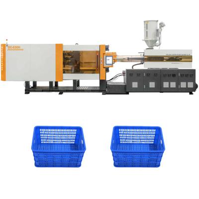 China 650t 100% Clamping Force Yellow Screw C Plastic Garbage Injection Molding Machine Making for sale