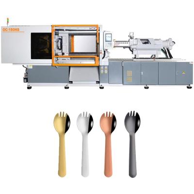 中国 180T Plastic Injection Machine Orange Color High Strength Precision Clamping Structure 販売のため