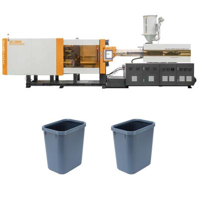 China Ouco 280t Household Plastic Trash Cans Injection Molding Machine Hydraulic Servo Te koop
