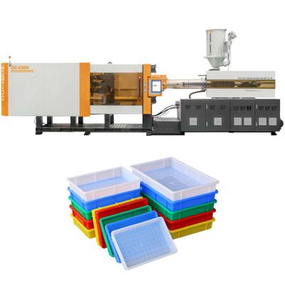 China OUCO 650T High Performance Hydraulic Servo Parts Screw Tool Storage Plastic Square Plate Injection Molding Machine for sale