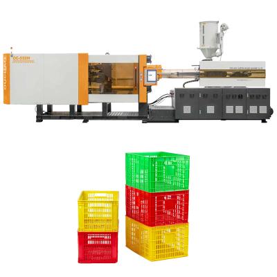 China OUCO 550T Save Materials Hydraulic Servo Supermarket Goods Delivery Plastic Crate Injection Molding Machine for sale