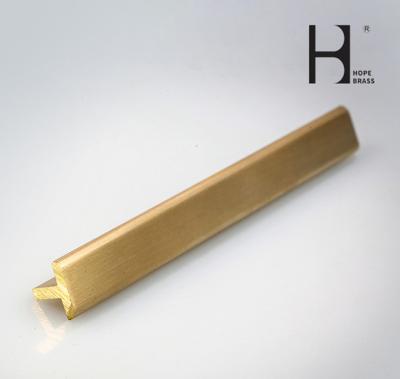 China Anti Corrosion Brass T Profile ISO9001 Metal T Shaped Tile Edging Trim for sale