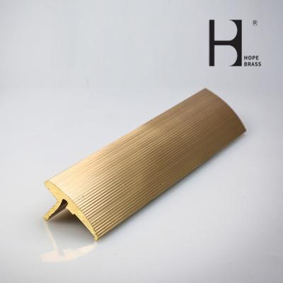 China OEM Golden Brass T Profile , 65% Copper T Tile Edge Trim for sale