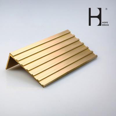 China Solid Brass Extruding Profiles for Anti-slip Strip for Stairs Copper Non-slip Nosings Customized Size Shape Big Factory for sale