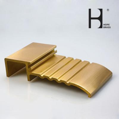 China 3 Meter Long 60% Copper Brass Stair Nosing For Floor Safety for sale