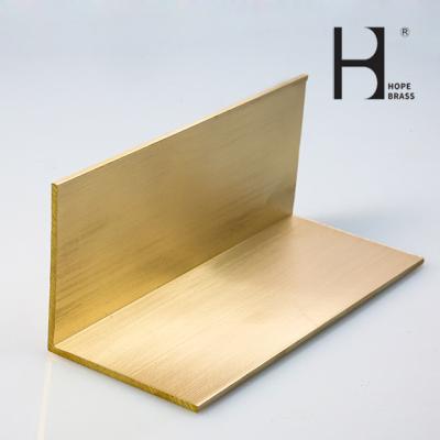 China Decorative Trim Extruded Brass Profiles L Angle Profile For Wood Decoration for sale