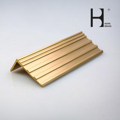 China C38500 Brass Decorative Trim Anti Fade Extruded Copper L Shape Profile for sale