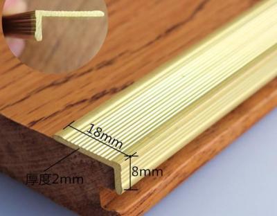 China Decorative Edge CW603N Brass L Profile 2.5mm Golden Color for sale