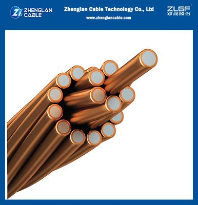 China Nr. 5- CCS Kupfer-plattierter Stahldrahtlitze-Leiter ASTM B228 30% Leitfähigkeits-19 für Hochfrequenzkoaxialkabel zu verkaufen