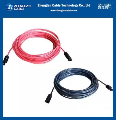 China 4 mm 6 mm fotovoltaïsche zonne-energie kabel Draad gebakken koper geleider TUV goedkeuring PV-1 Zonne-energie kabel rood Te koop