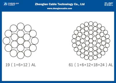 중국 머리 위 벌거벗은 알루미늄 고압선, 18.4mm2 AAAC 지휘자 IEC 61089 기준 부호: 16-1250 판매용