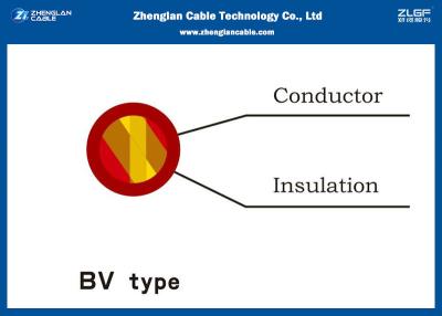 China High Performance Cable / Moistureproof BV Cable For Laying Tubes Area: 1*1.5~1*400mm² for sale