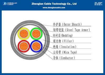 Κίνα Χαμηλή τάση 4 SWA ηλεκτρικών καλωδίων πυρήνων υπαίθριο θωρακισμένο θωρακισμένο καλώδιο προς πώληση
