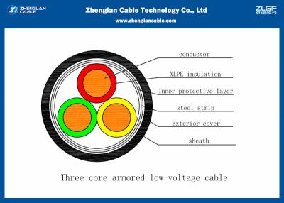 China 0.6/1KV 3c Armoured Low Voltage Power Cable （CU/PVC/XLPE/LSZH/STA/NYBY/N2XBY） Nominal Section：3*25~3*400mm² for sale