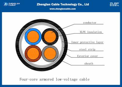 China Nominal Area :4*4~4*500mm2 Fire Resistant LV Power Cable , 4 Cores Armoured Cable （CU/PVC/LSZH/STA/NYBY/N2XBY/NYRGBY） for sale