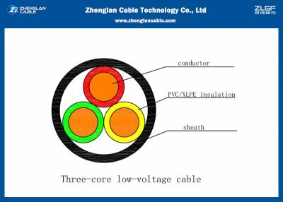 中国 0.6/1Kv Unarmoured LVの送電線は、3つの中心絶縁しましたIEC60502 （CU/PVC/XLPE/LSZH/NYY/N2XY）のためのケーブルを（3*1.5~3*400mmの²） 販売のため