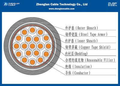 China Cabo de controle bonde Unarmoured de 19 núcleos para o cabo de alta qualidade do teste bonde supervisório de Equipment/100% à venda