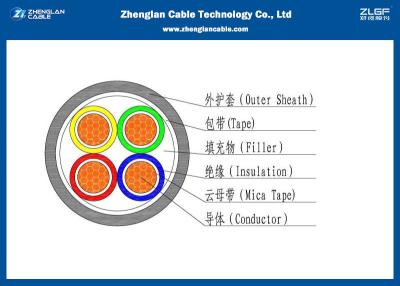 China 4 Cores /4+1 Core Fire Resistant Cable/ Mica Tape XLPE Insulated Sheathed Fire Proof Cable( Unarmoured ) for sale