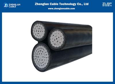 China Self Supporting System Overhead Insulated Cable Aluminum Conductor XLPE Insulated 2, 3, 4, 5core Aerial bundled cable for sale