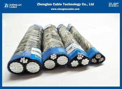 China Low Voltage AL/XLPE Bare Al Alloy Overhead Bundled Cable 0.6/1kv 2×50sqmm+25sqmm for sale