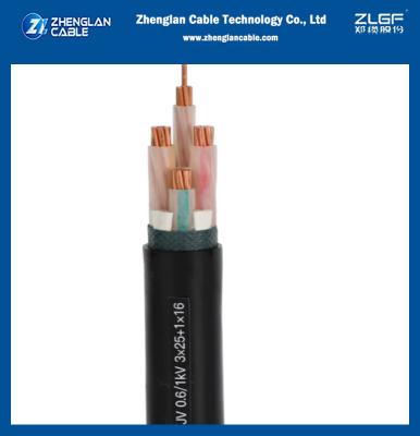China Cu Multicore AL Conductor do cabo distribuidor de corrente 3x25sqmm+1x16sqmm de tensão de NA2XRY 0.6/1KV baixo à venda
