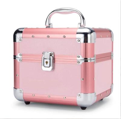 China Wear Resistant Aluminium Cosmetic Case 0.8 Kgs Light Weight Makeup Beauty Box For Transport for sale