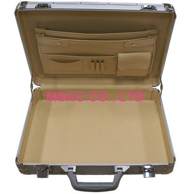 China Silver Custom Aluminum Laptop Carrying Case For Women With Metal Lock for sale