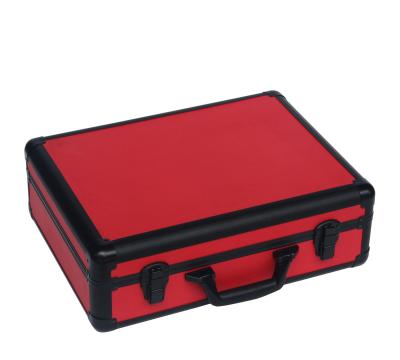 China Red Aluminum Tool Case With PU Leather  Display And Packing Tools Light Weight for sale