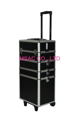 China Multi Color Aluminum Rolling Makeup Case with Trolley,Trolley Makeup Cases for sale