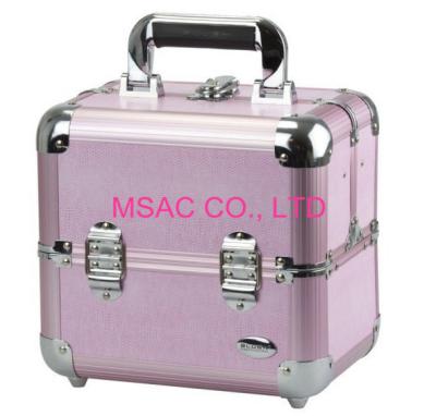 Китай Пурпурные алюминиевые подносы случая 4 красоты внутри коробки перемещения макияжа влагостойкой продается