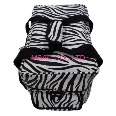 China Multi - Purpose Fabric Zebra Makeup Bag , Zipper Opening Makeup Carrying Case for sale