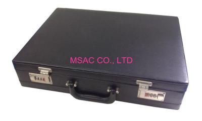 China Aluminum Leather Attache Case , Aluminium Laptop Briefcase With Lock for sale