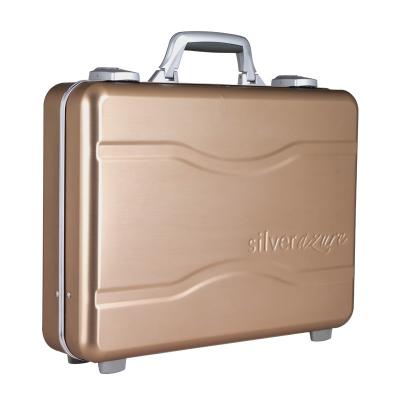 China Molded Alloy Aluminum Notebook Carrying Case Golden One Lock For Security for sale
