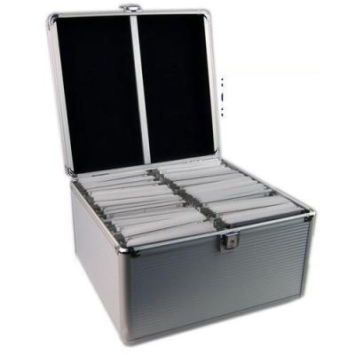 China Light Weight Aluminum DVD Storage Case 3mm MDF And Silver ABS Panel for sale