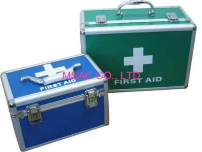 China Blue Aluminium First Aid Box / Medical Tackle Box For Protect Doctor Instruments for sale