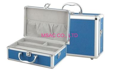 China Blue Skin Aluminium First Aid Case / ABS Panel First Aid Kit With Detachable Tray Inside for sale