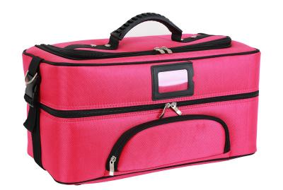 China Professional Travel Cosmetic Bags , Portable Fabric Cosmetic Organizer Bag for sale
