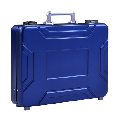 중국 MS-M-05는 판매 알루미늄 모델 사례를 위한 푸른 알루미늄 여행 가방 서류 가방을 양극 처리합니다 판매용